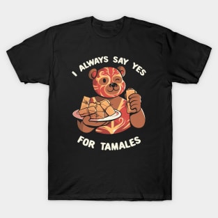 Luchador Mexican Bear Tamales Time!  by Tobe Fonseca T-Shirt